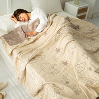 HKM-858515 Cotton Four-Layer Gauze Air Conditioning Blanket, Multiple Sizes Available