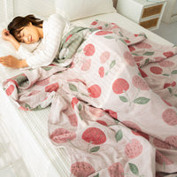 HKM-858515 Cotton Four-Layer Gauze Air Conditioning Blanket, Multiple Sizes Available