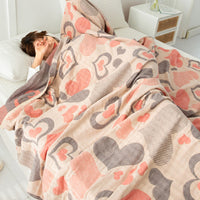 HKM-858515 Cotton Four-Layer Gauze Air Conditioning Blanket, Multiple Sizes Available