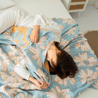 HKM-858515 Cotton Four-Layer Gauze Air Conditioning Blanket, Multiple Sizes Available