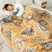 HKM-858515 Cotton Four-Layer Gauze Air Conditioning Blanket, Multiple Sizes Available