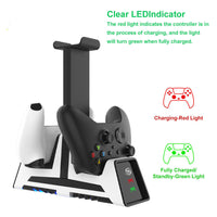 HKM-858707 Multifunctional Charging Base for PS5, PS4, Switch Pro, Xbox Series X Controllers with Magnetic Suction Design