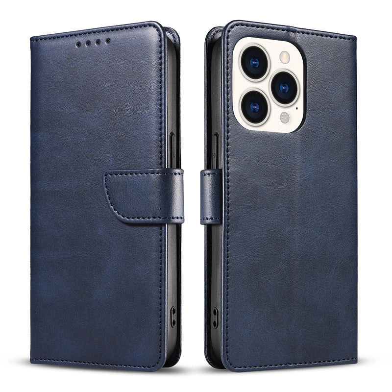 HKM-858771 Cow Print Leather Flip Phone Case for iPhone Models - Multiple Colors Available