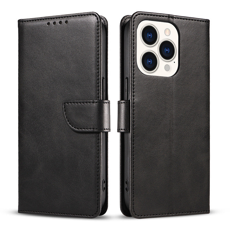 HKM-858771 Cow Print Leather Flip Phone Case for iPhone Models - Multiple Colors Available
