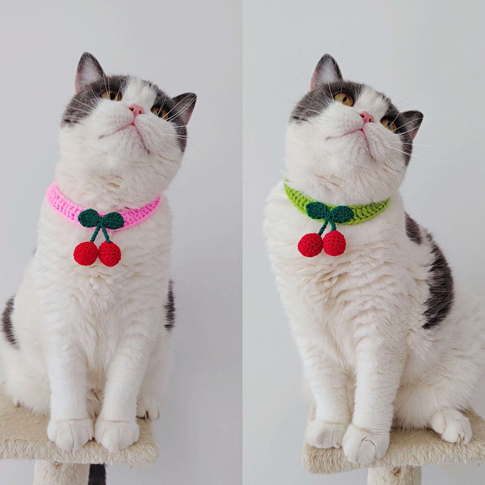 HKM-858771 Handmade Knitted Pet Collar in Fruit Patterns - Soft Cotton for All Seasons
