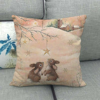 HKM-858899 Cozy American Country Style Linen Pillowcase with Grid Pattern