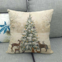 HKM-858899 Cozy American Country Style Linen Pillowcase with Grid Pattern