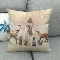 HKM-858899 Cozy American Country Style Linen Pillowcase with Grid Pattern