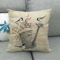 HKM-858899 Cozy American Country Style Linen Pillowcase with Grid Pattern