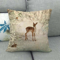 HKM-858899 Cozy American Country Style Linen Pillowcase with Grid Pattern
