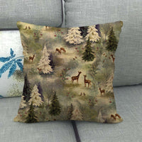HKM-858899 Cozy American Country Style Linen Pillowcase with Grid Pattern