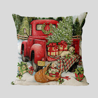 HKM-858899 Cozy American Country Style Linen Pillowcase with Grid Pattern