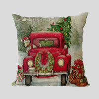HKM-858899 Cozy American Country Style Linen Pillowcase with Grid Pattern