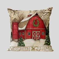 HKM-858899 Cozy American Country Style Linen Pillowcase with Grid Pattern