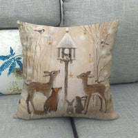 HKM-858899 Cozy American Country Style Linen Pillowcase with Grid Pattern