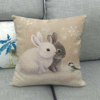 HKM-858899 Cozy American Country Style Linen Pillowcase with Grid Pattern