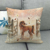 HKM-858899 Cozy American Country Style Linen Pillowcase with Grid Pattern