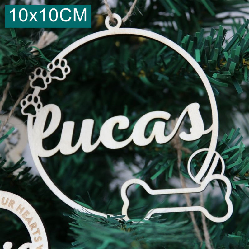 HKM-858963 Wooden Holiday Pendant - Christmas Tree, Paw Prints, Cat Faces & More, 100mmX100mm
