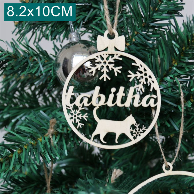 HKM-858963 Wooden Holiday Pendant - Christmas Tree, Paw Prints, Cat Faces & More, 100mmX100mm