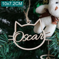 HKM-858963 Wooden Holiday Pendant - Christmas Tree, Paw Prints, Cat Faces & More, 100mmX100mm