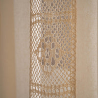 HKM-859219 Short Crochet Partition Curtain with Plaid Stitching - Half Shade Polyester Cotton Decor