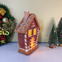 HKM-859283 Festive Gingerbread Man Resin Decoration with LED Light for Christmas Decor