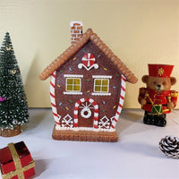 HKM-859283 Festive Gingerbread Man Resin Decoration with LED Light for Christmas Decor