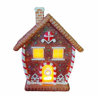 HKM-859283 Festive Gingerbread Man Resin Decoration with LED Light for Christmas Decor
