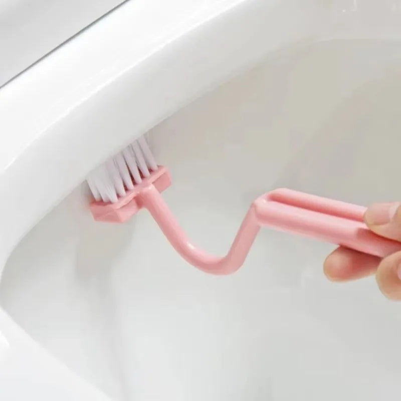 HKM-859347 Curved Toilet Brush with Long Handle for Easy Corner Cleaning, Wall Mounted Design