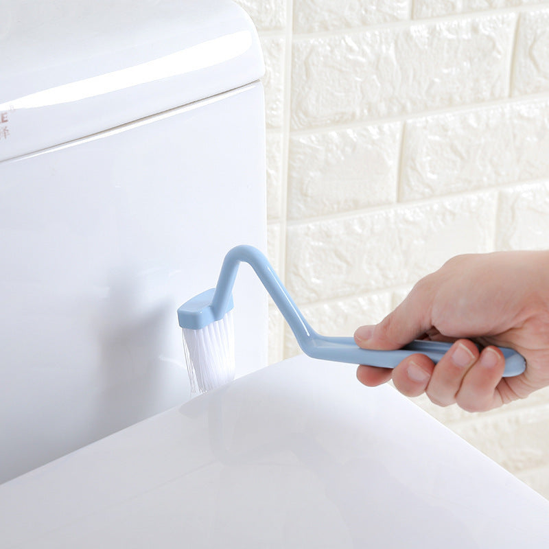 HKM-859347 Curved Toilet Brush with Long Handle for Easy Corner Cleaning, Wall Mounted Design