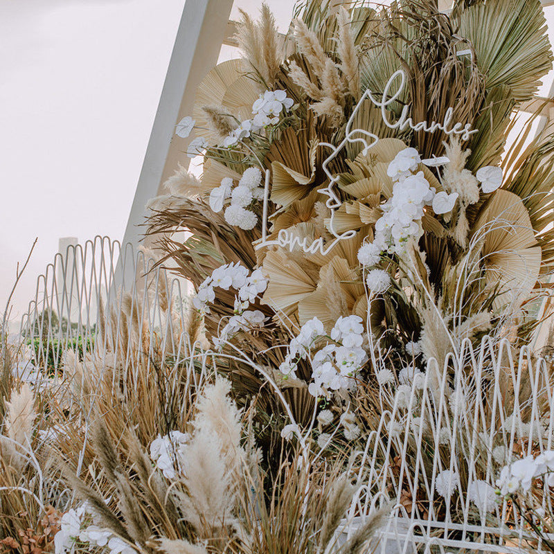 HKM-859347 Dried Palm Leaf for Window Reception and Wedding Arch Decoration