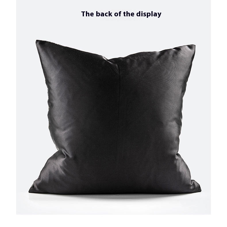 KTX-859347 New Chinese Style Simple Jacquard Pillow Cushion - Hu Si, 45x45cm Cotton Cover