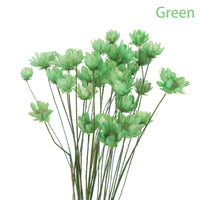 HKM-859603 Artificial Flower Decoration Set – 30-Piece Handmade Assortment in Gold, Green, Lake Blue, and Peach