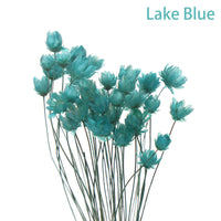 HKM-859603 Artificial Flower Decoration Set – 30-Piece Handmade Assortment in Gold, Green, Lake Blue, and Peach