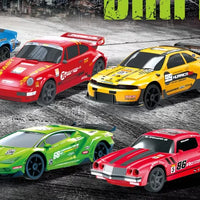 HKM-859667 1/24 Scale Four Wheel Drive Remote Control Drift Racing Car with LED Lights and Replaceable Tires