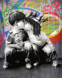 HKM-859667 Digital Landscape Painting - DIY Graffiti Art Mural Kit for Living Room and Bedroom