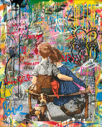 HKM-859667 Digital Landscape Painting - DIY Graffiti Art Mural Kit for Living Room and Bedroom