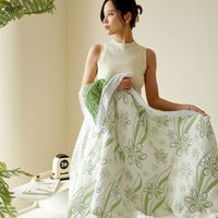 HKM-859667 Floral Pattern Bamboo Fiber Summer Blanket - Lightweight & Breathable, 150x200cm or 200x230cm