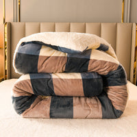 HKM-859667 Thick Lamb Fleece Winter Quilt - Warm Flannel in Various Colors and Sizes