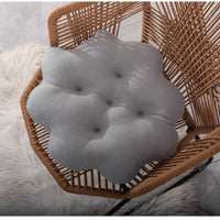 HKM-859731 Plush Octagonal Star Seat Cushion for Office and Dining - Light Brown, Dark Coffee, Gray, Pink