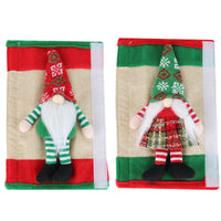 HKM-859795 Christmas Refrigerator Door Handle Covers - Festive Faceless Doll Set for Kitchen Decor