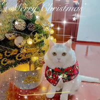 HKM-859923 Cat Christmas Cloak and Dog Shawl Pet Warm Scarf for Winter Celebration