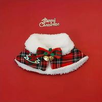 HKM-859923 Cat Christmas Cloak and Dog Shawl Pet Warm Scarf for Winter Celebration