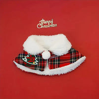 HKM-859923 Cat Christmas Cloak and Dog Shawl Pet Warm Scarf for Winter Celebration