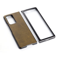 HKM-859923 Two-Color Cow Pattern Folding Screen Phone Case for Samsung Z Fold 2 5G