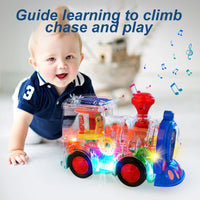 HKM-859923 Universal 360 Degree Rotating Electric Train Toy with Music and Flashing Lights for Ages 3+
