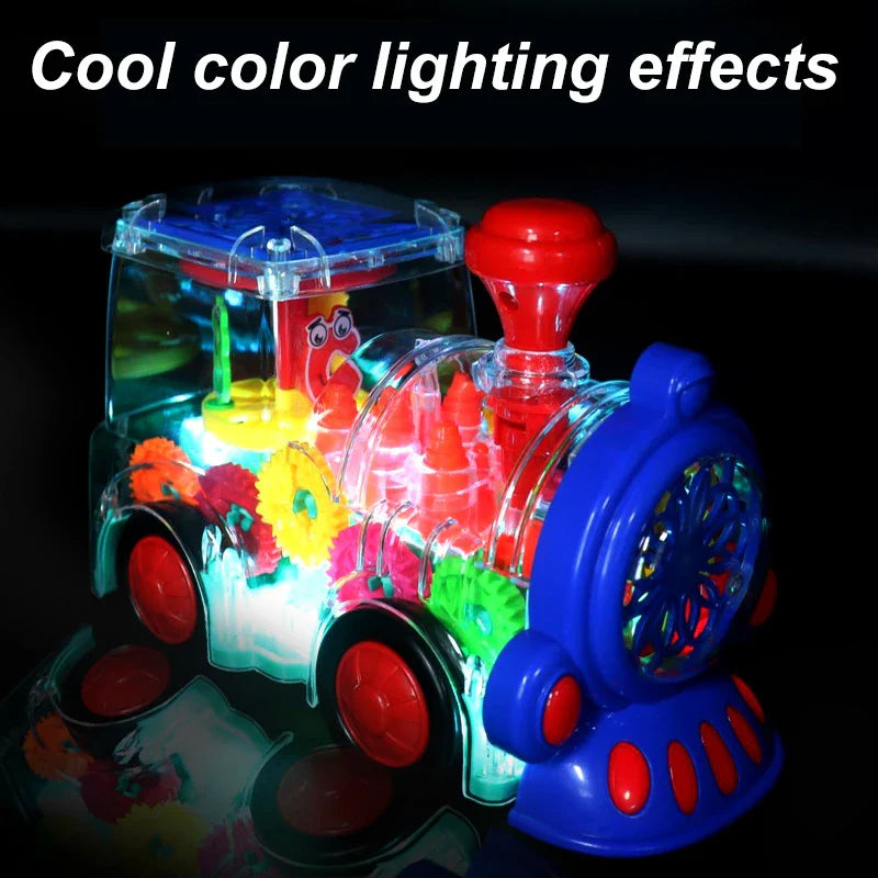 HKM-859923 Universal 360 Degree Rotating Electric Train Toy with Music and Flashing Lights for Ages 3+