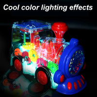 HKM-859923 Universal 360 Degree Rotating Electric Train Toy with Music and Flashing Lights for Ages 3+