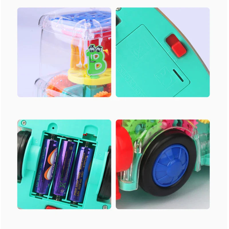 HKM-859923 Universal 360 Degree Rotating Electric Train Toy with Music and Flashing Lights for Ages 3+