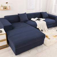 HKM-860051 Universal Elastic Sofa Cover - Full Protection Cushion Towel in Plain Design